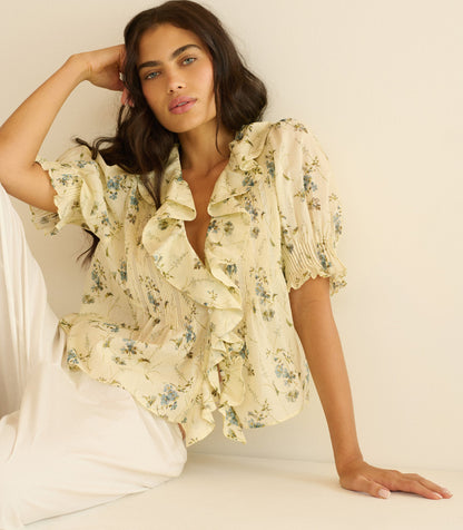 Henri Floral Blouse | Sunshine Prairie Rose Print