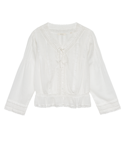 Hillock Peplum Blouse in Organic Voile | Salt