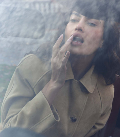 Hutton Goat Suede Trench Coat | Blonde