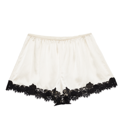 Iona Silk Satin Shorts | Sea Salt & Noir