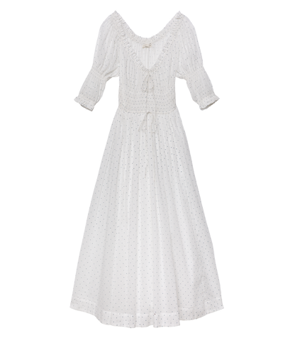 Ischia Organic Voile Dress | Salt Flock Dot