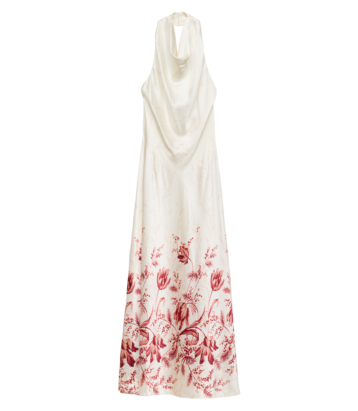 Ismerie Silk Satin Halter Maxi Dress | Windswept Tulips
