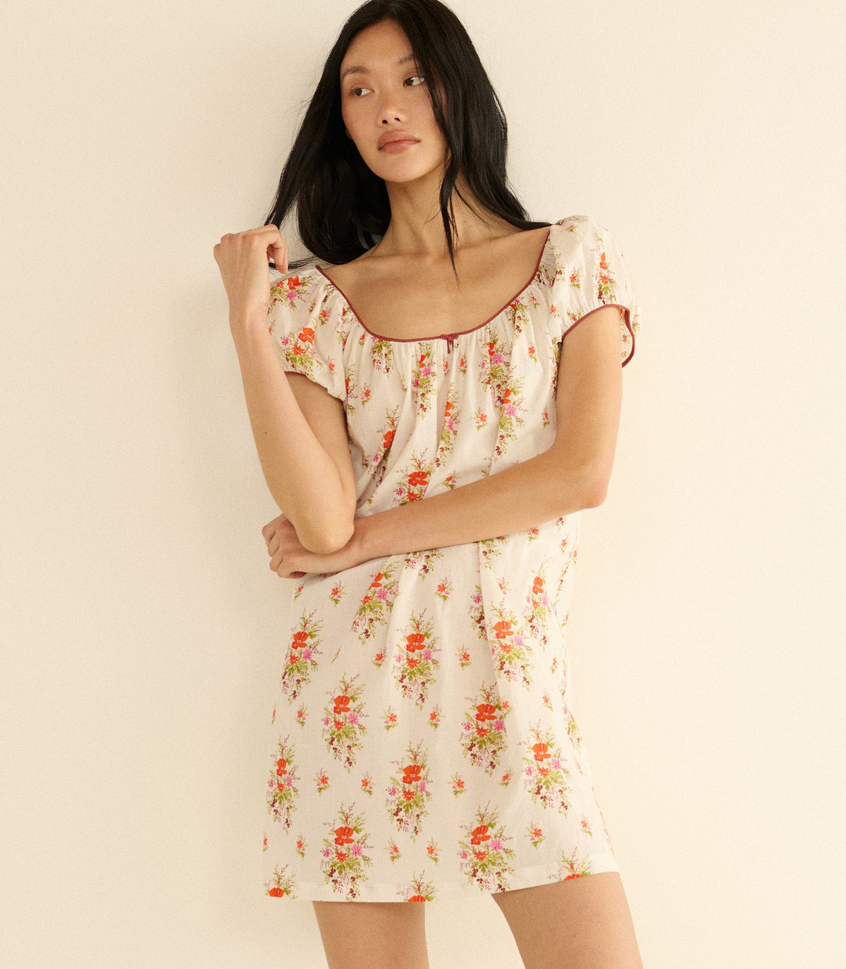 Julia Organic Voile Mini Dress | Rose Petit Bouquet
