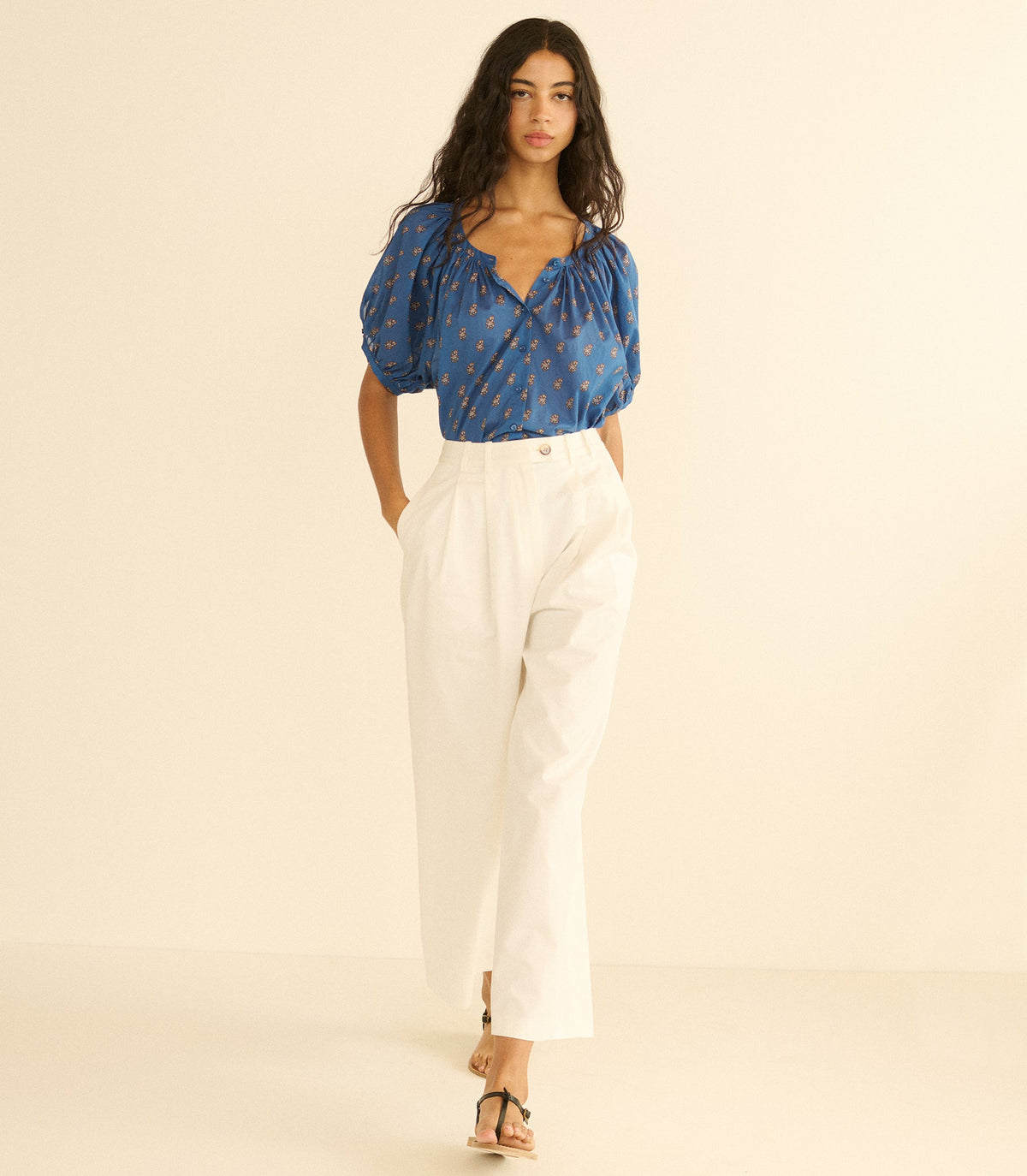 June Top – Eartha Paisley Cotton Voile Blouse