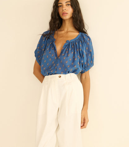 June Top – Eartha Paisley Cotton Voile Blouse