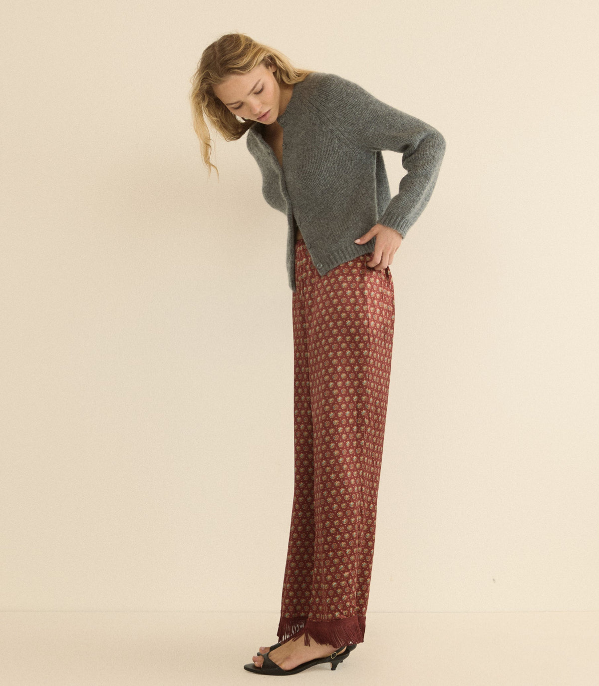 Lavon Fringe Pant – San Sebastian Foulard Silk Satin