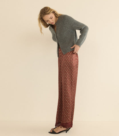 Lavon Fringe Pant – San Sebastian Foulard Silk Satin