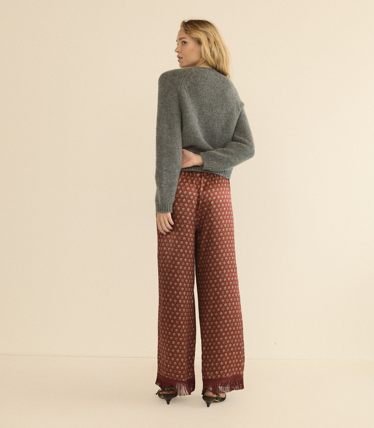 Lavon Fringe Pant – San Sebastian Foulard Silk Satin