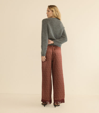 Lavon Fringe Pant – San Sebastian Foulard Silk Satin