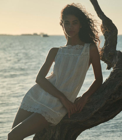 DÔEN Heirloom Lida Lace Shift Dress – Salt
