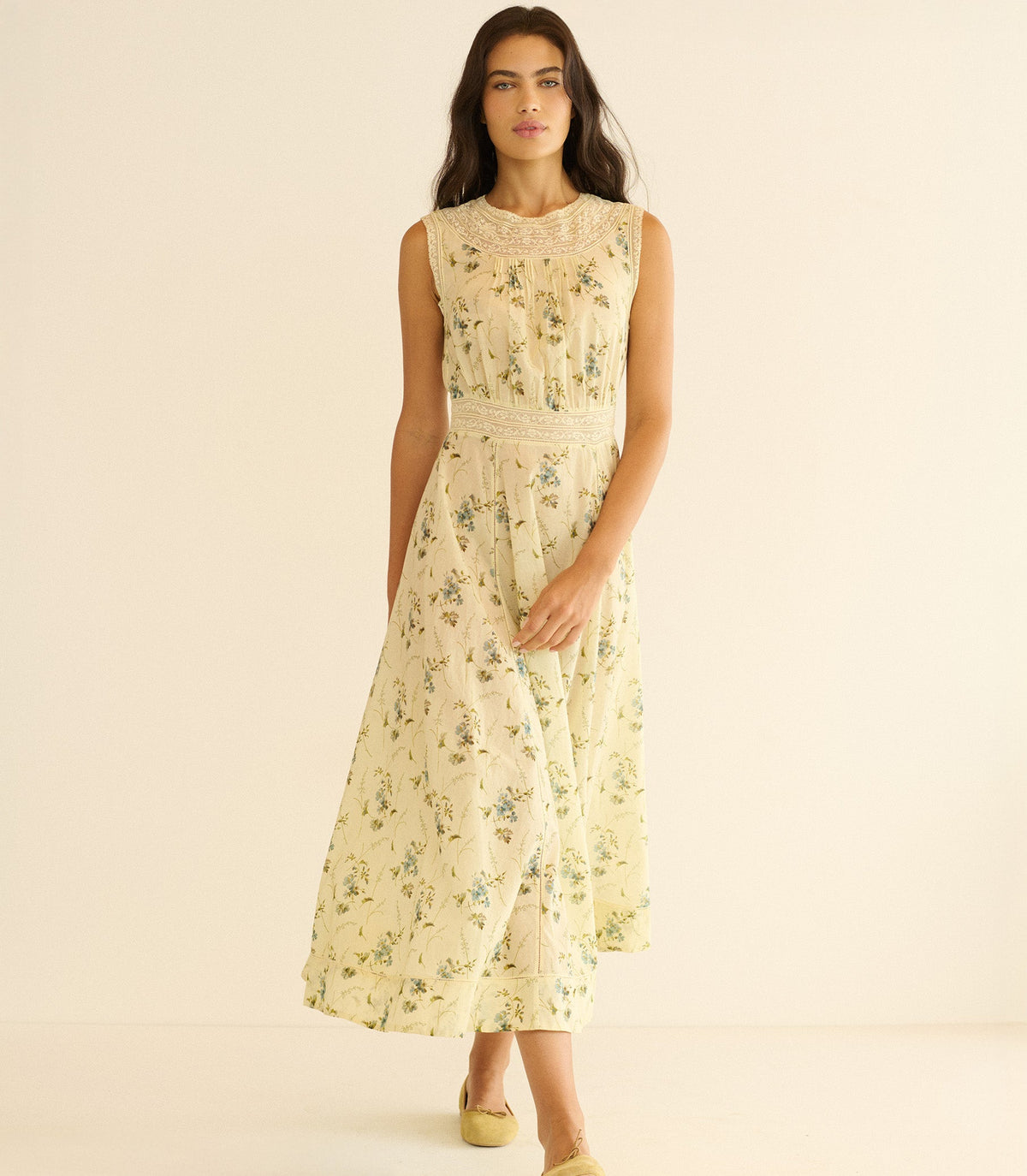 DÔEN Liliane Floral Midi Dress – Sunshine Prairie Rose
