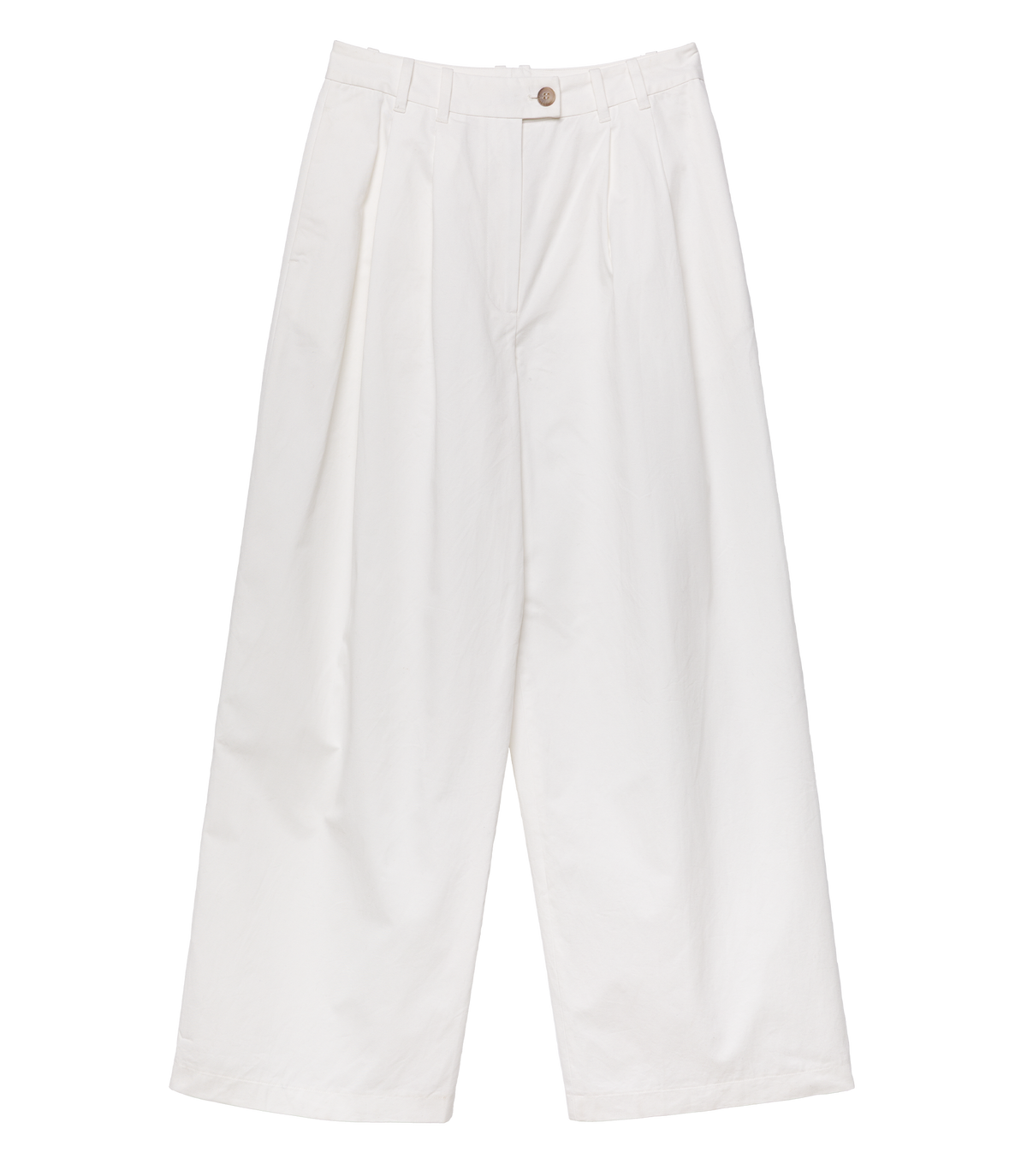 DÔEN Lisa High-Waist Wide-Leg Cotton Twill Pant – Salt