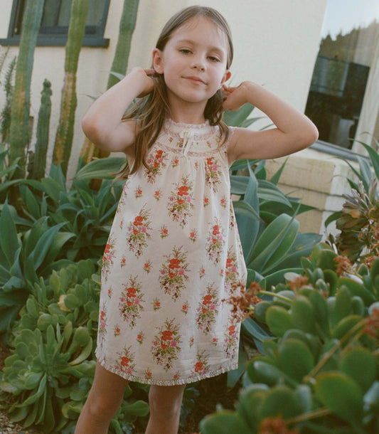 DÔEN Little Danses Floral Organic Cotton Dress – Rose
