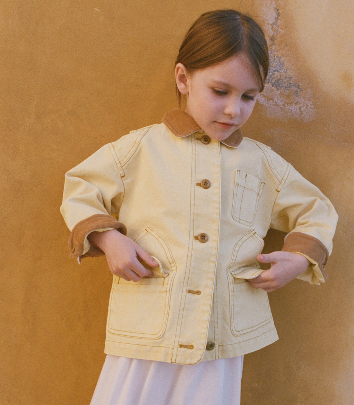 DÔEN Little Pascual Garment-Dyed Cotton Barn Jacket – Straw