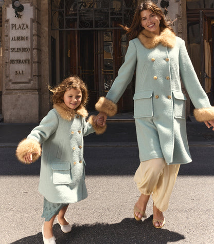 DÔEN Little Deneuve Wool-Blend Bouclé Coat – Brighton Fog