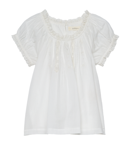 DÔEN Little Frederica Lace Cotton Voile Top – Salt