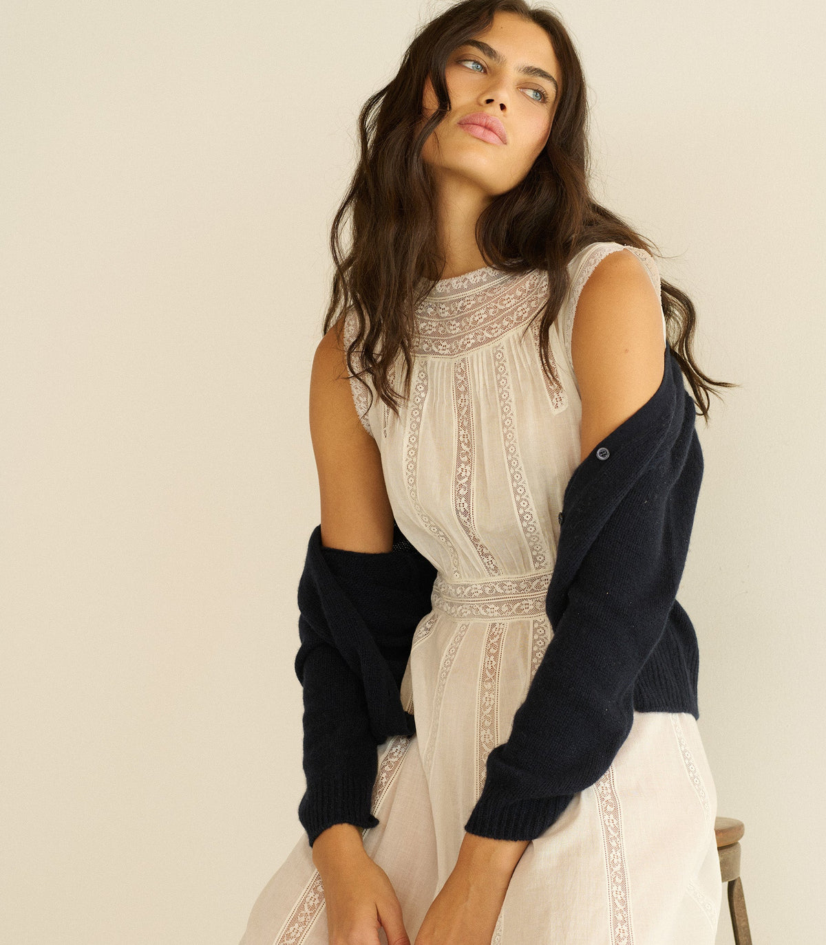 Liviana Organic Cotton Voile Midi Dress – Salt