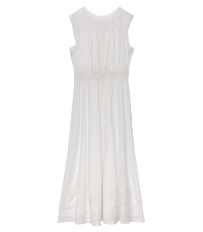 Liviana Organic Cotton Voile Midi Dress – Salt