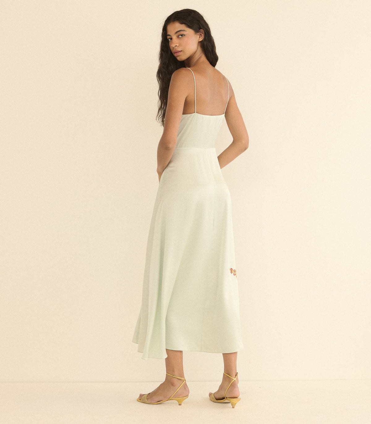 DÔEN Heirloom Lorraine Silk Satin Dress – Eucalyptus