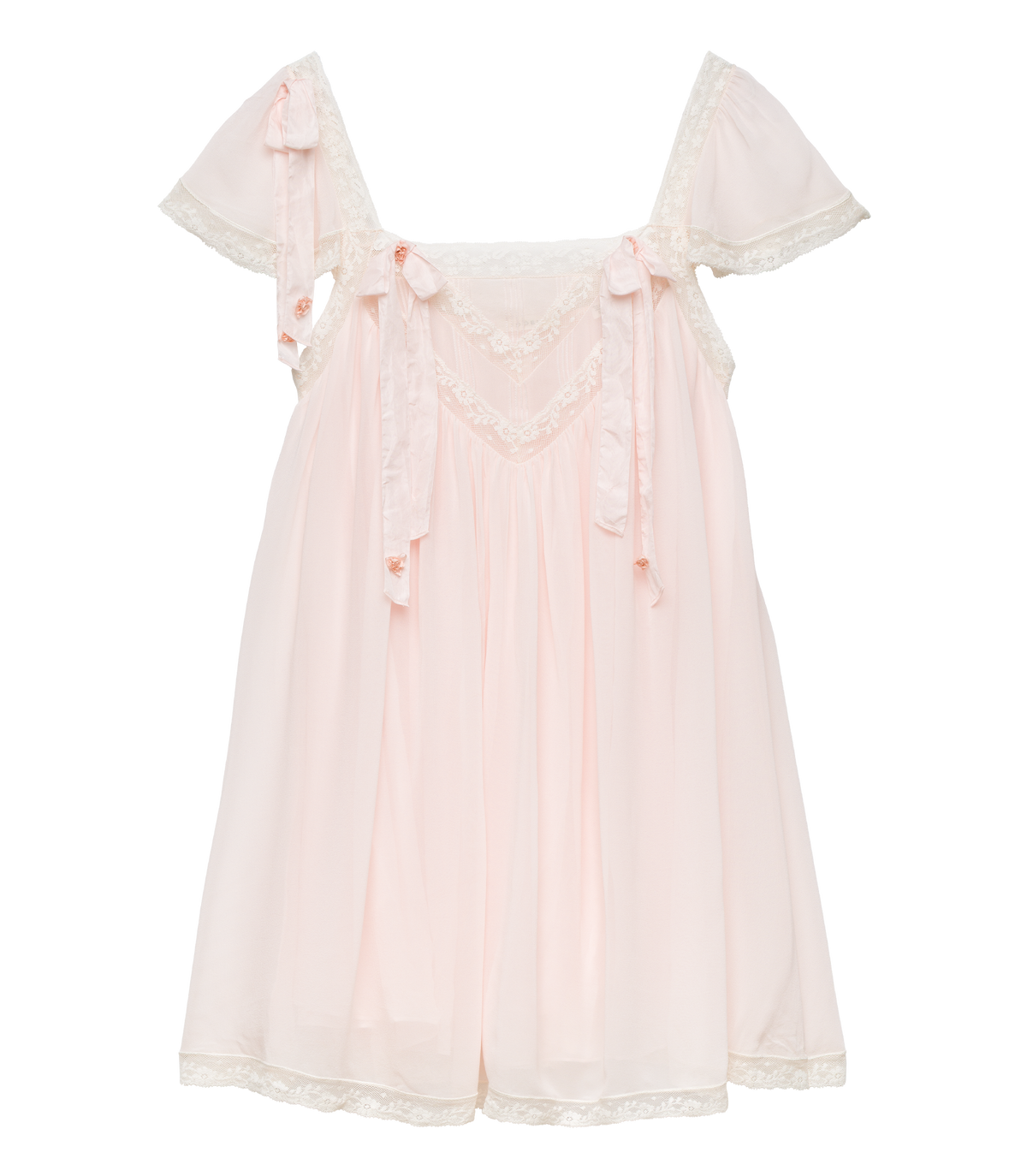 Maevie Rosebud Silk Georgette Babydoll Dress