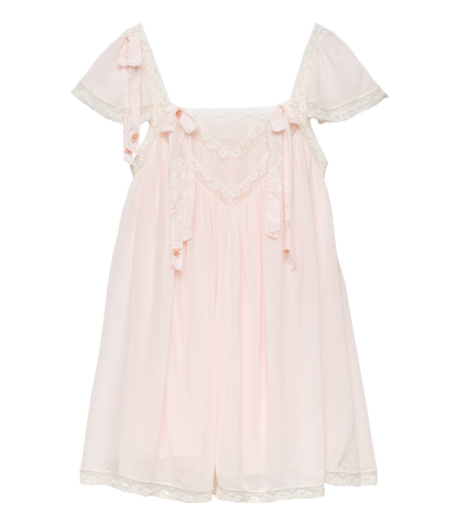 Maevie Rosebud Silk Georgette Babydoll Dress