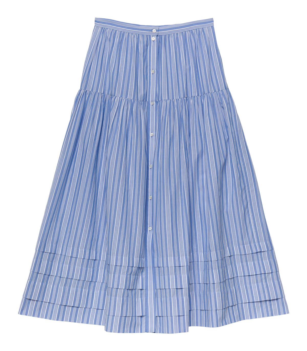 Marceline Salerno Stripe Organic Cotton Tiered Skirt