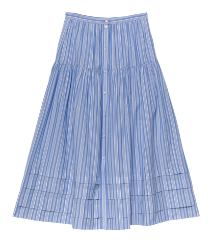 Marceline Salerno Stripe Organic Cotton Tiered Skirt