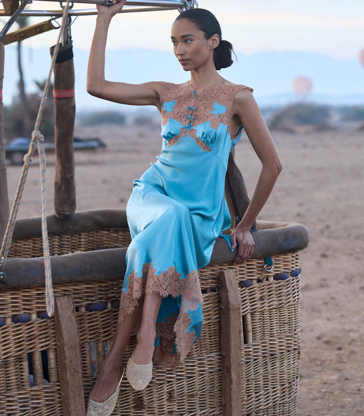 Marcelle Deep Aquamarine Silk Satin 1930s Dress