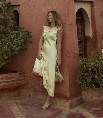 Marcelle Gateau Silk Satin 1930s-Inspired Dress