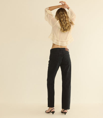 Miller Low-Rise Slouchy Jean – Coal Black Wash | Regen Cotton