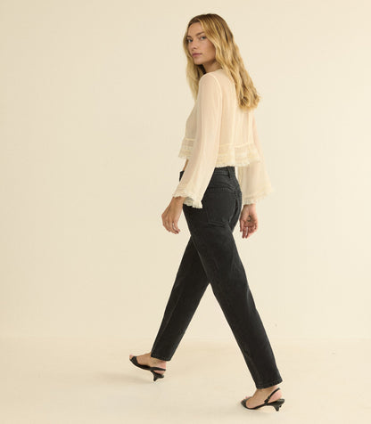 Miller Low-Rise Slouchy Jean – Coal Black Wash | Regen Cotton