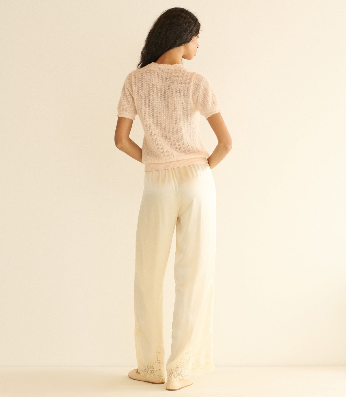 Monica Alpaca Merino Pointelle Sweater – Parfait | 1960s Style
