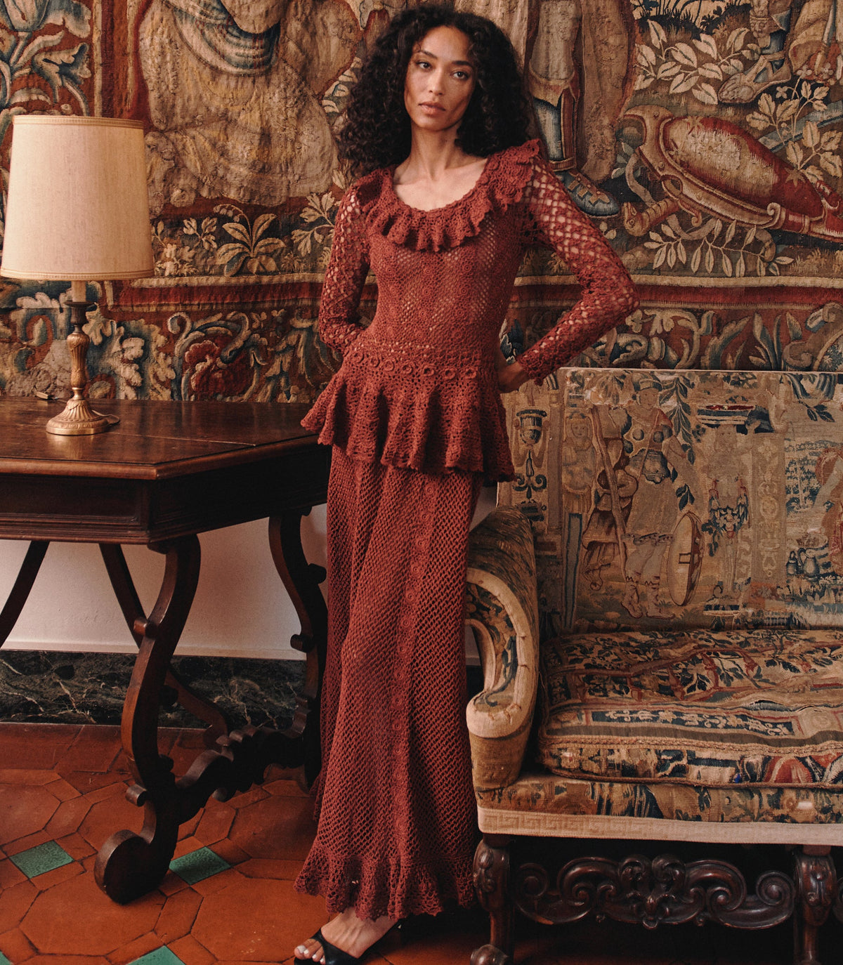 DÔEN Heirloom Norène Dress – Vieux Rose Crochet