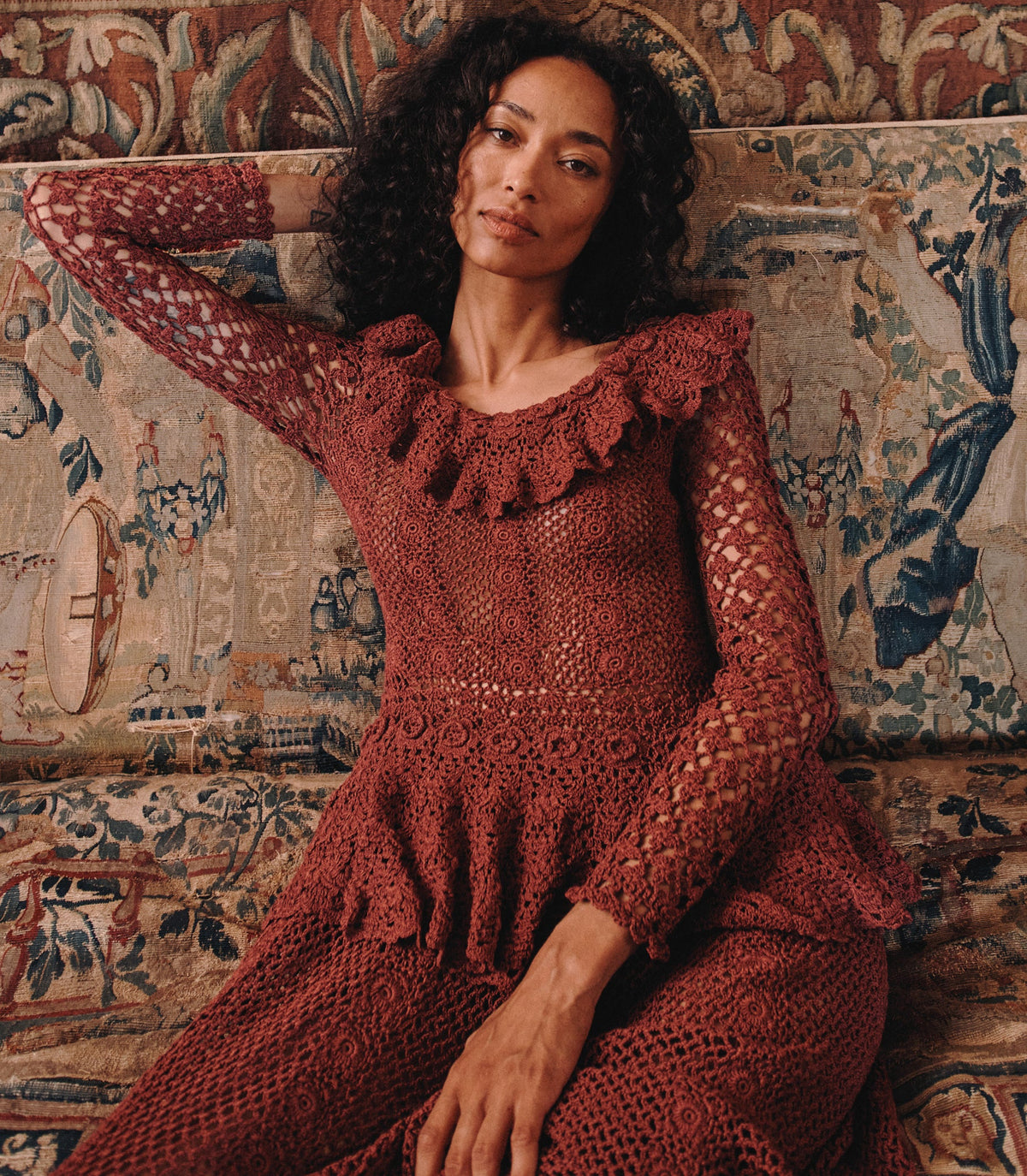 DÔEN Heirloom Norène Dress – Vieux Rose Crochet