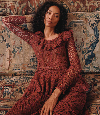 DÔEN Heirloom Norène Dress – Vieux Rose Crochet