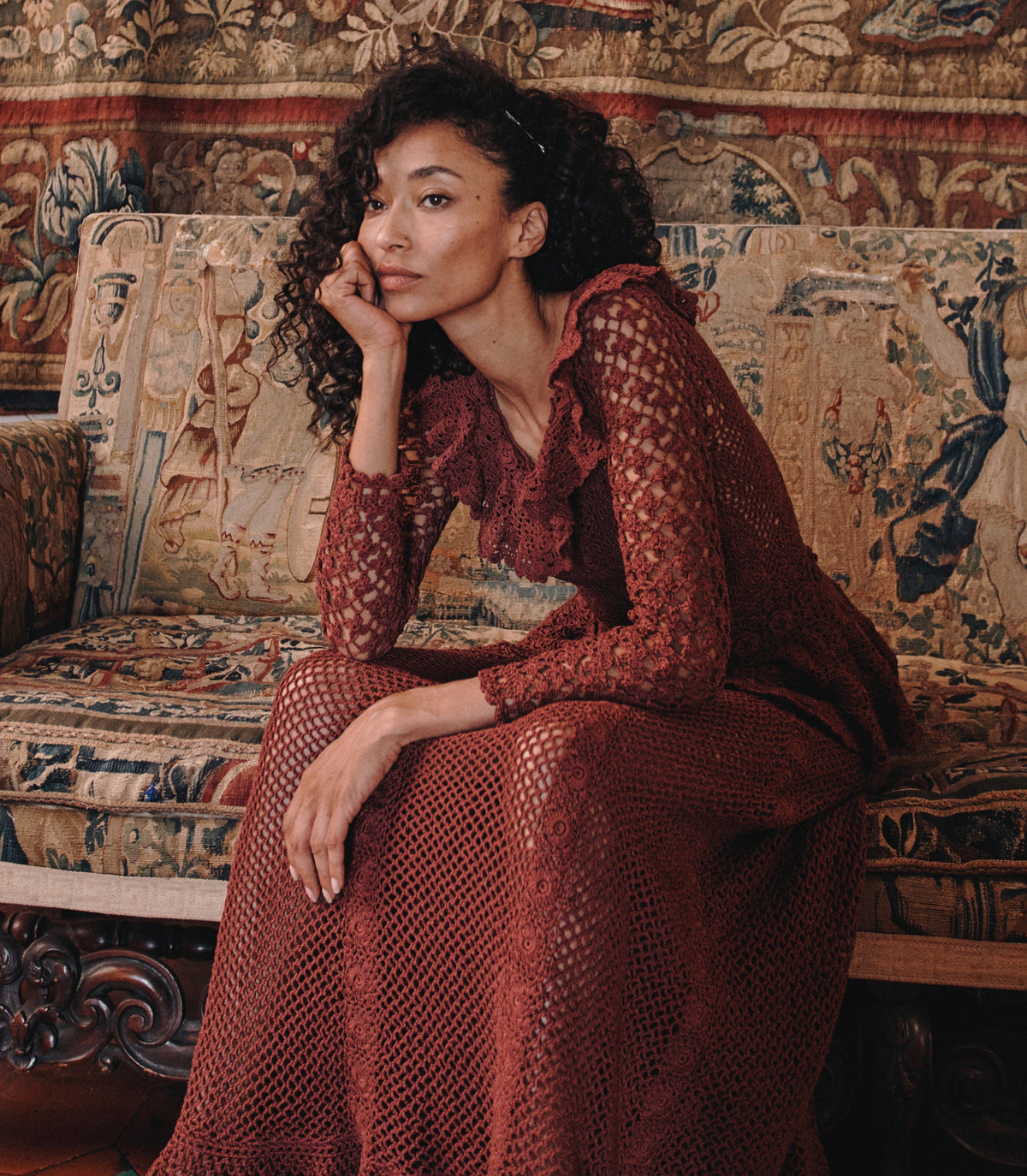 DÔEN Heirloom Norène Dress – Vieux Rose Crochet