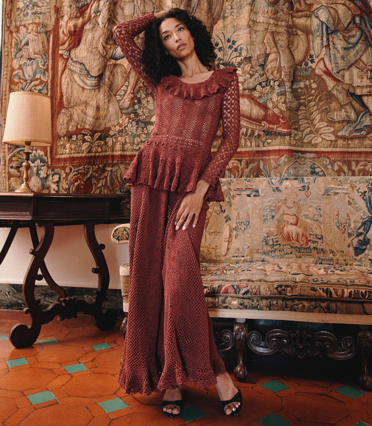 DÔEN Heirloom Norène Dress – Vieux Rose Crochet