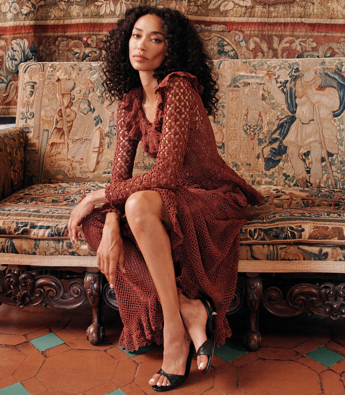 DÔEN Heirloom Norène Dress – Vieux Rose Crochet
