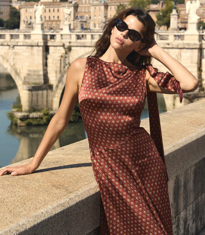 Nova Dress – San Sebastian Foulard Silk Satin Gown