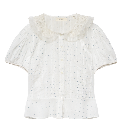 Oleta Top – Salt Flock Dot Organic Cotton Voile