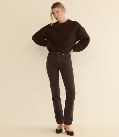 Ondine Jean – Equestrian Brown Wash | Slim Straight Denim