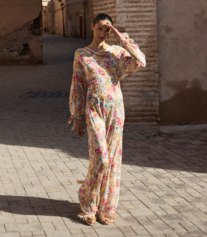 Ophelia Dress – Jardin de Camelias Floral Silk Georgette
