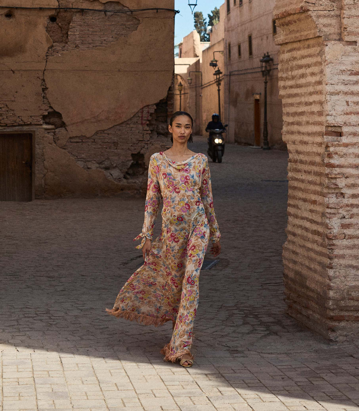 Ophelia Dress – Jardin de Camelias Floral Silk Georgette