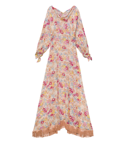 Ophelia Dress – Jardin de Camelias Floral Silk Georgette