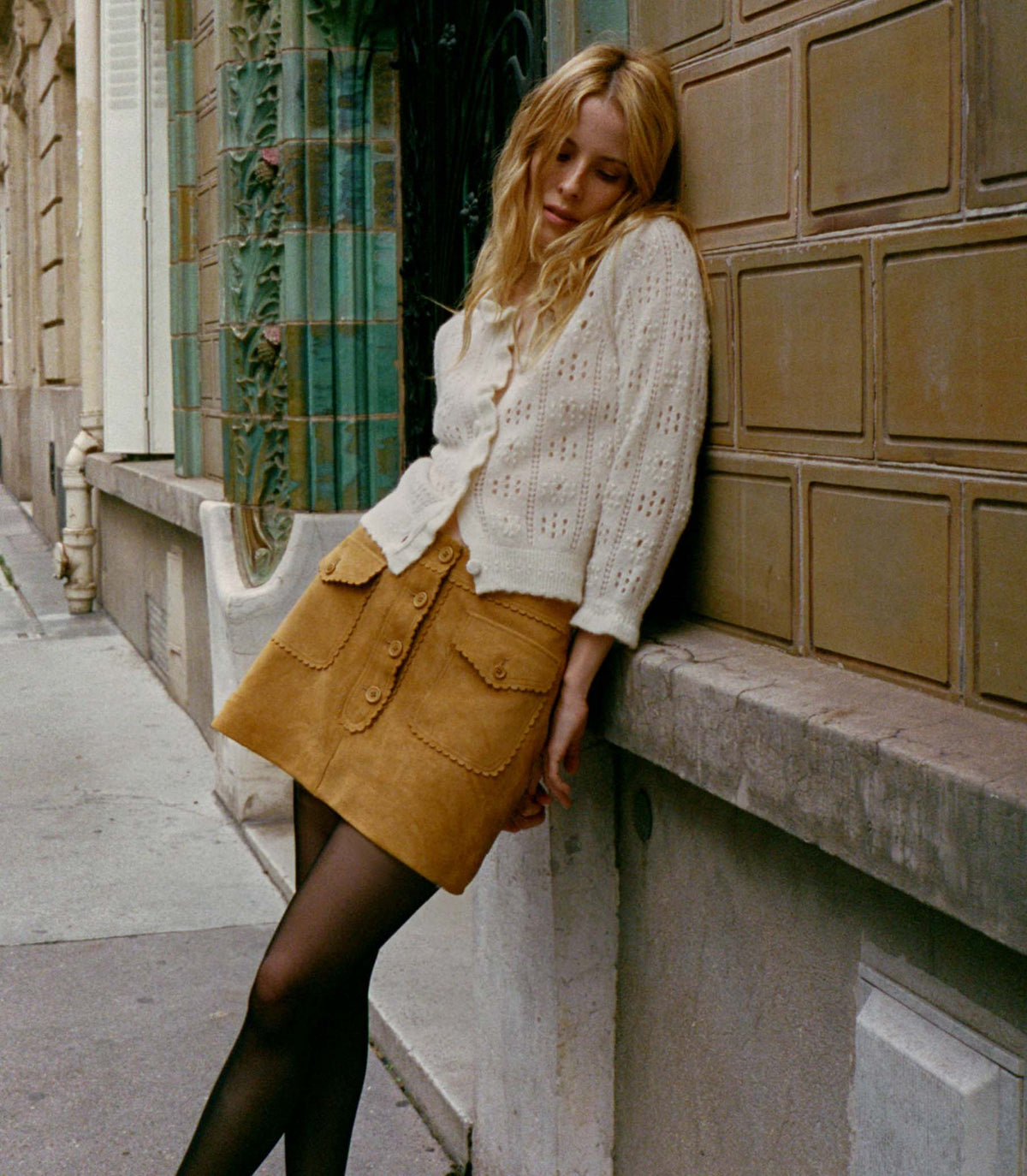Oriole Skirt – Wild Chicory | Responsible Goat Suede Mini