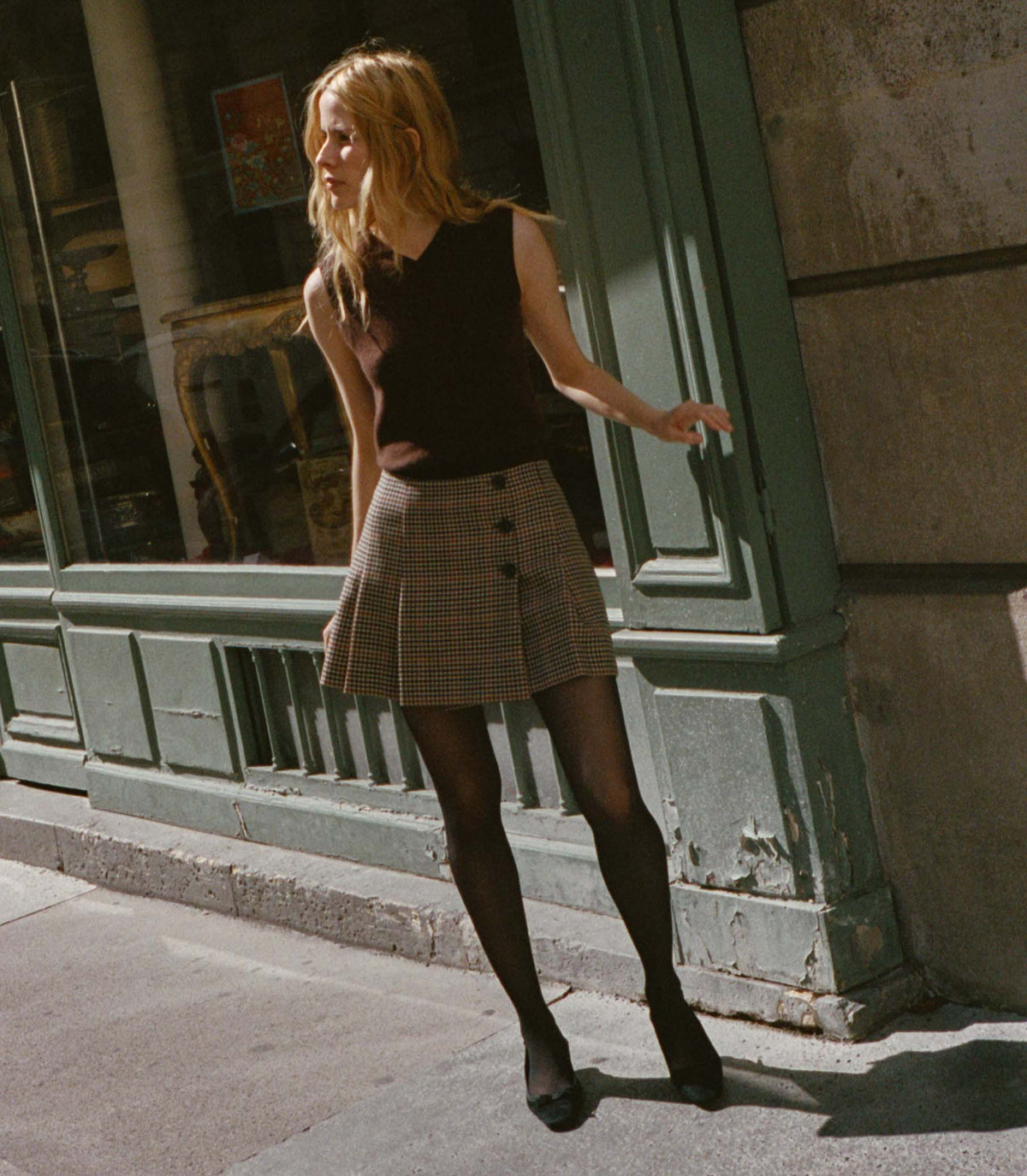 Partridge Skirt – Crawford Check | Wool A-Line Mini Skirt