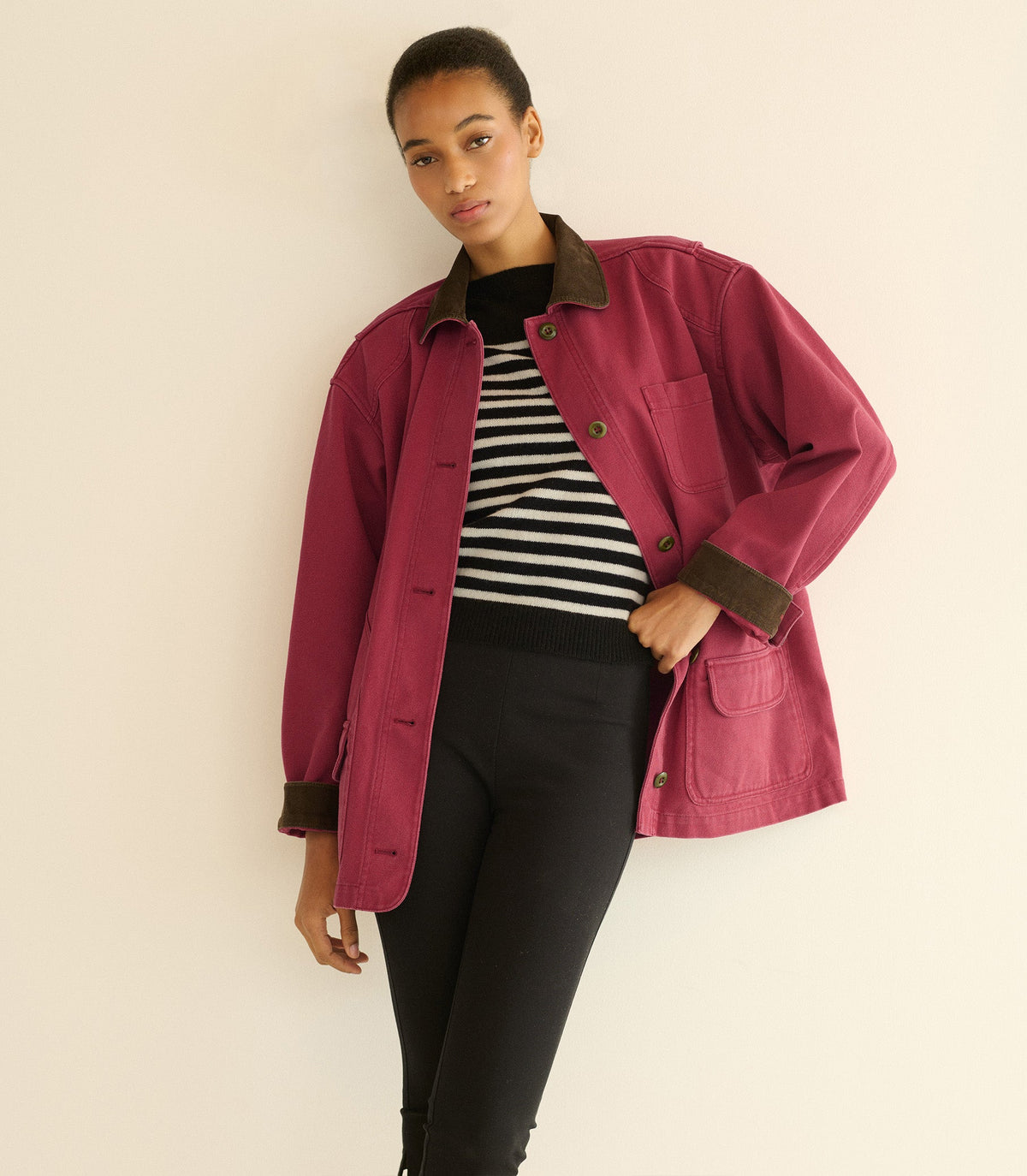 Pascual Jacket – Washed Crimson | Garment-Dyed Barn Jacket