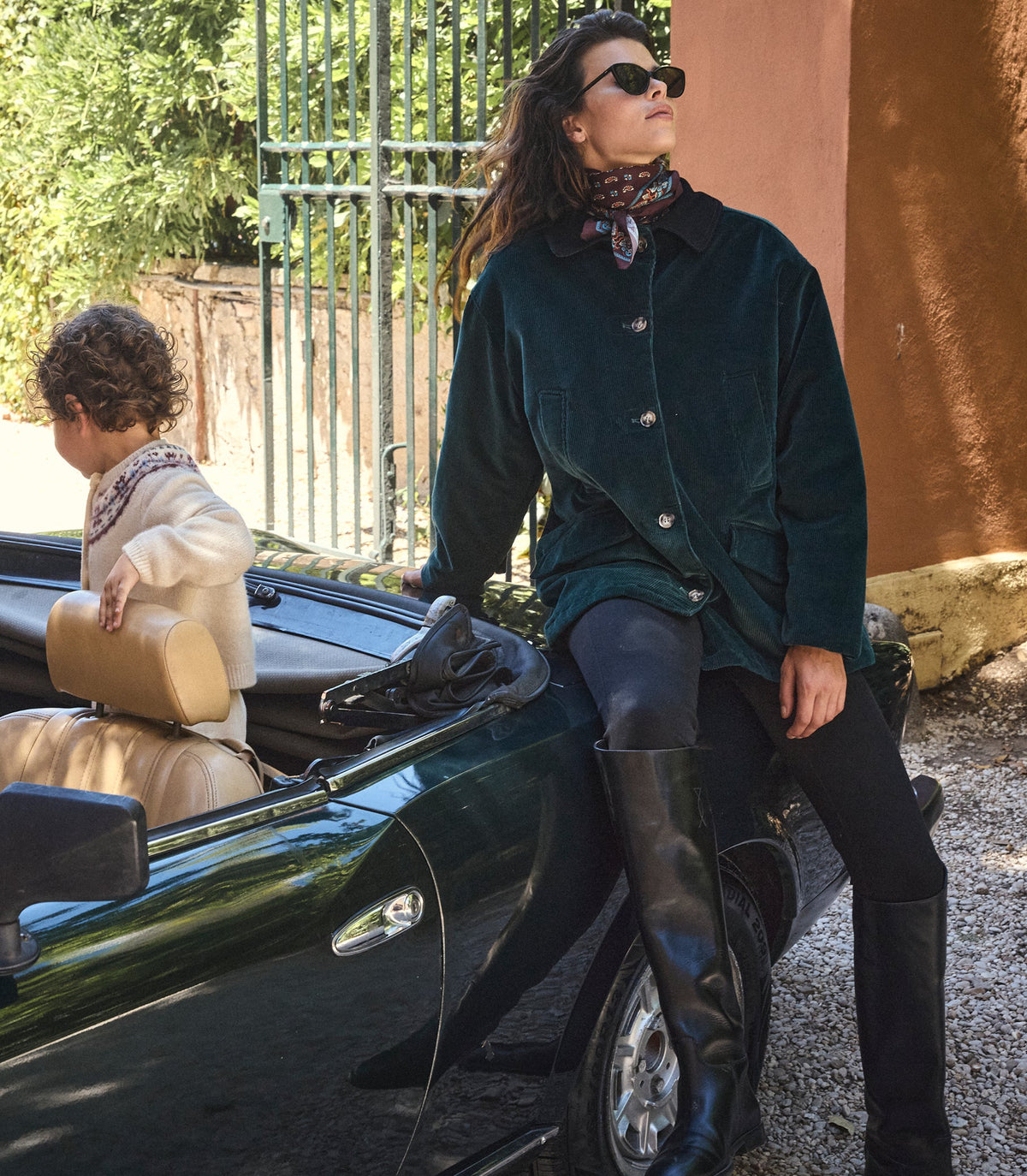Pemberton Quilted Corduroy Jacket in Conifer Green
