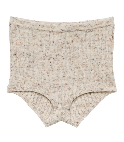 Tavia Short Sabbia Melange | Merino Wool Ribbed Knit Short
