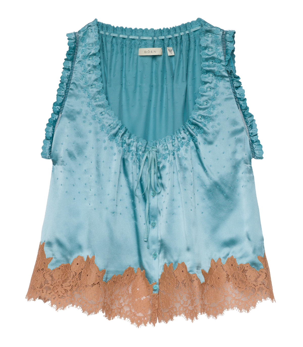 Toulouse Top Deep Aquamarine | Silk Satin Corset Blouse